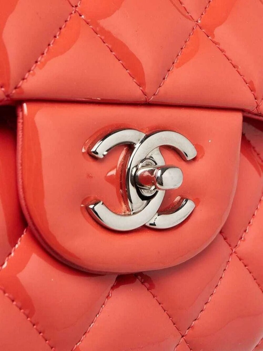 Chanel Pink Quilted Patent Leather Classic Jumbo Double Flap Bag - Picture 5 of 9